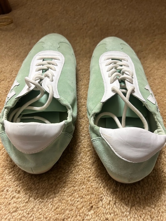 Tory Burch leather & suede mint green and white sneakers, sz 9.5 - Picture 4 of 7